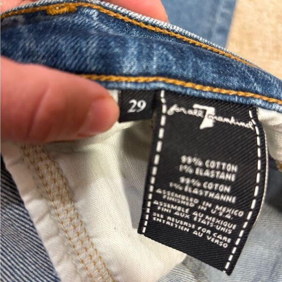 7 for All Mankind denim. Size 29. High waist and wide cropped leg. - Picture 8 of 9